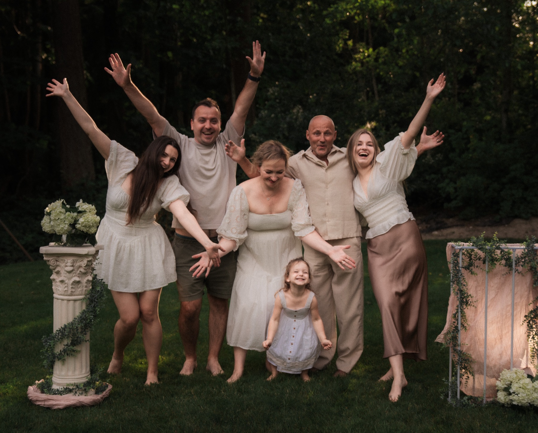 Family laughing together